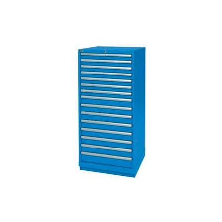 Lista International Lista 15 Drawer Standard Width Cabinet - Bright Blue, Keyed Alike XSSC1350-1502BBKA